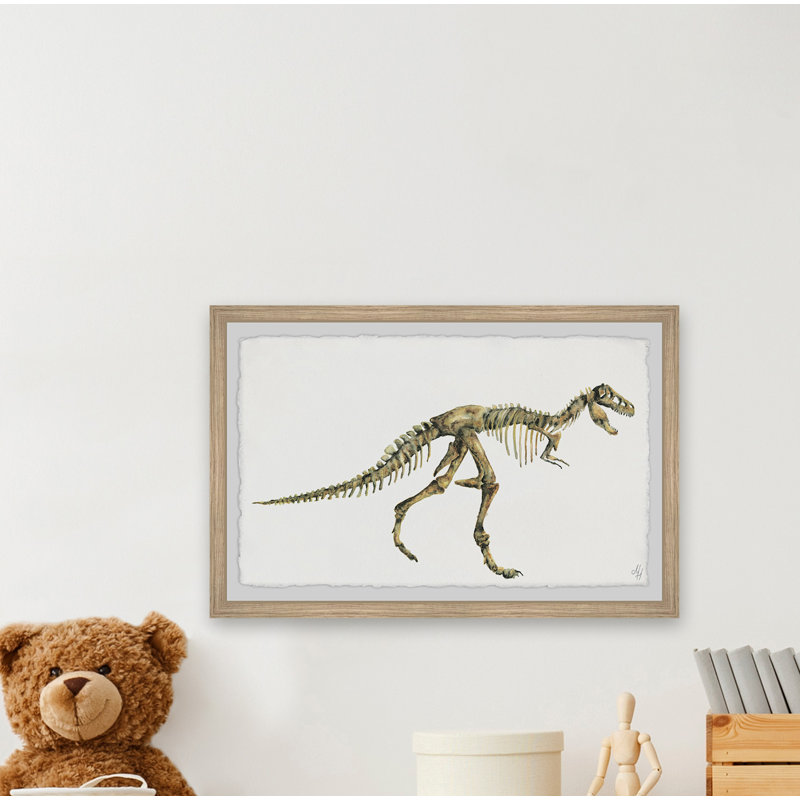 Liam Big Dino Skeleton - Single Picture Frame Painting, 20cm H x 30cm W