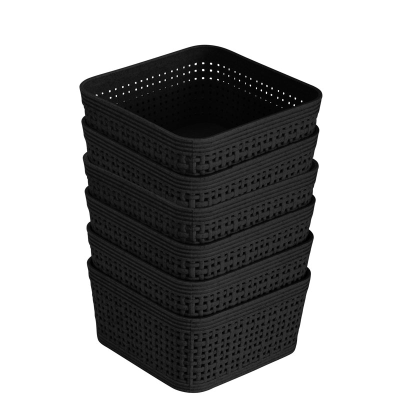 Simplify Plastic Decorative Basket, Black