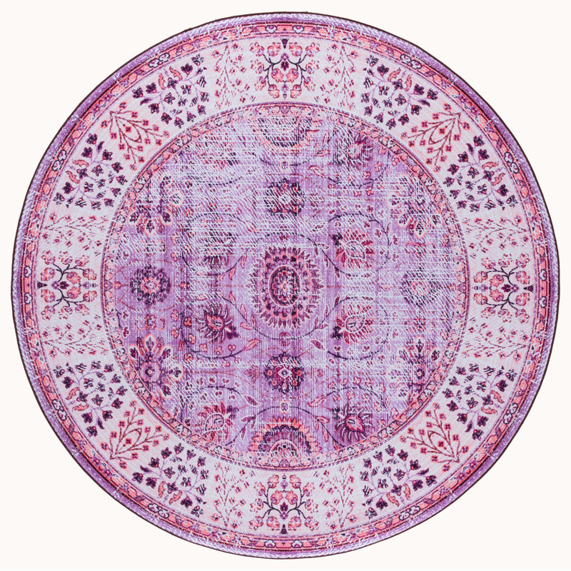Tucson 204 M/W S/R Performance Machine Washable Oriental Rug, Round 6'