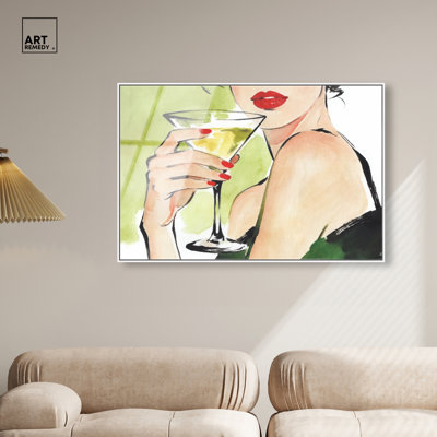 After Five - Ira Comleva Framed Acrylic Print Martini Wall Art by Art Remedy, Gold Frame, 45 x 30