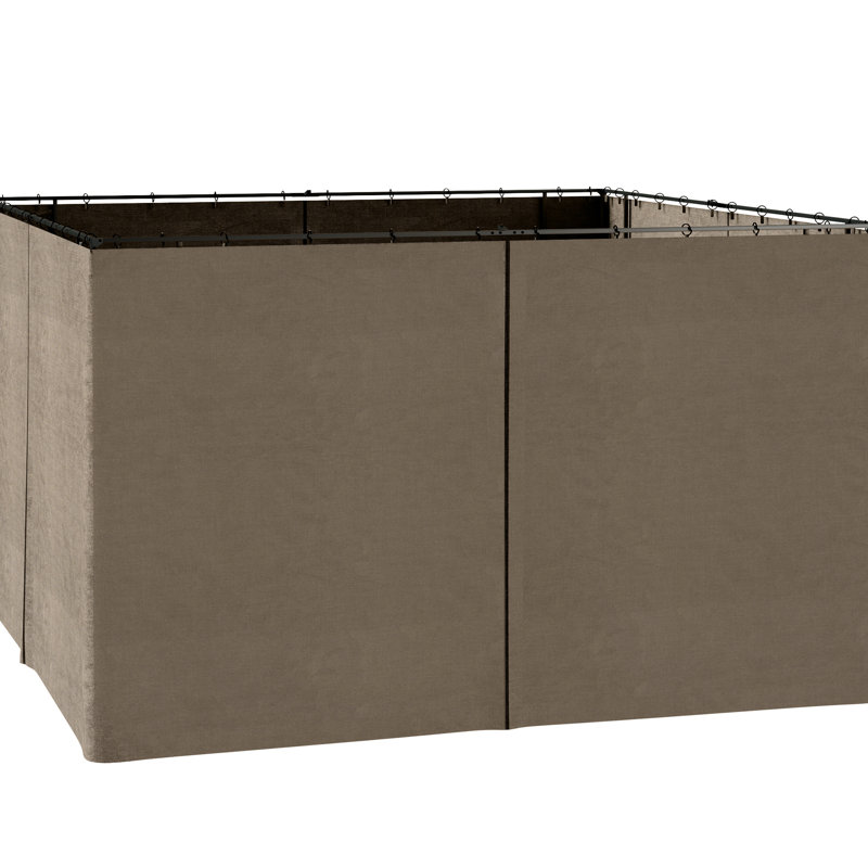 Panneau latéral d'intimité pour abri de jardin extérieur, 10 pi x 12 pi, brun foncé, avec panneaux, crochets et pour crochets de 12 pi Sunblock, clôture pour pergola