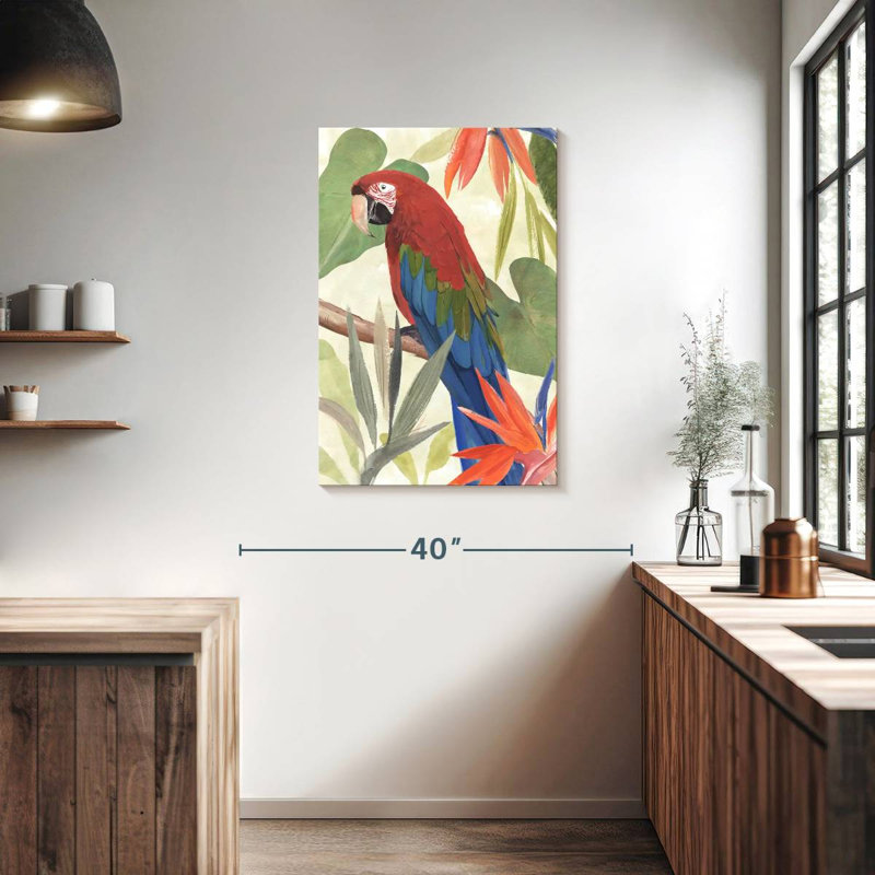 Composition de perroquet tropical Brampt III, H 36 po x l 24 po