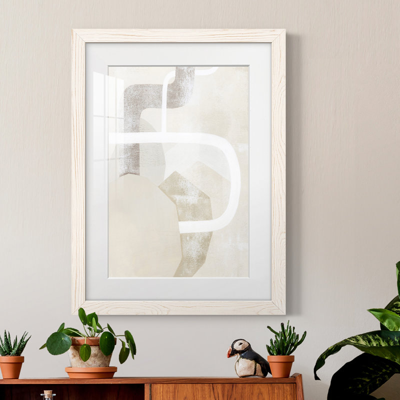 «Quiet Affection I», peinture sur toile encadrée, Cadre blanc, H 24 po x l 20 po x P 1 po