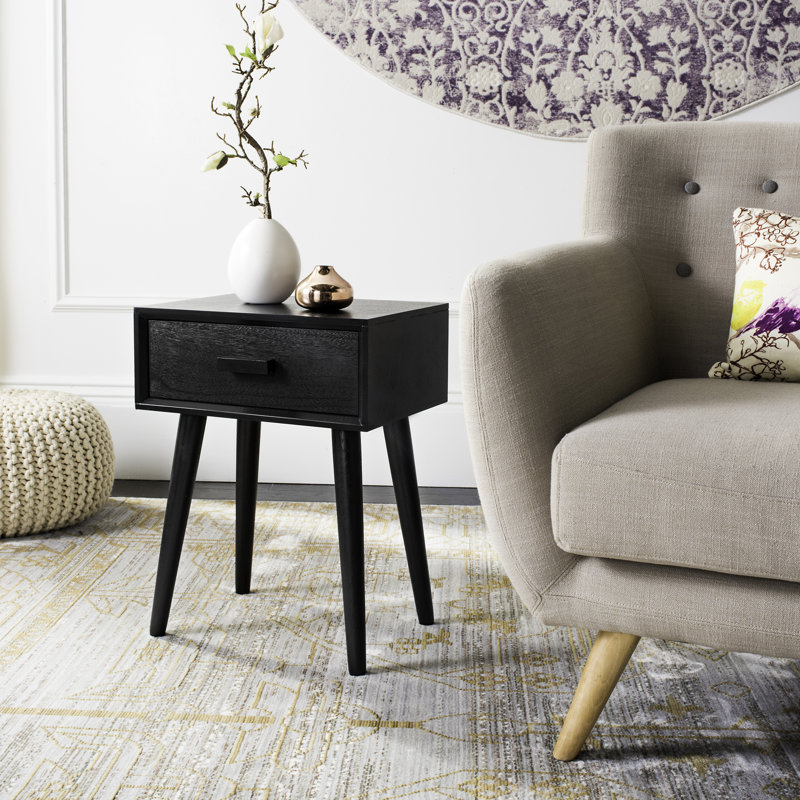 Dayawati End Table with Storage, Black