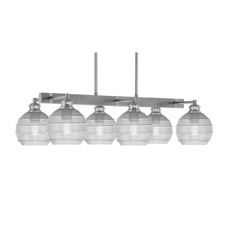 Barre d'éclairage 6 lumières Edge, Fumée, Nickel brossé