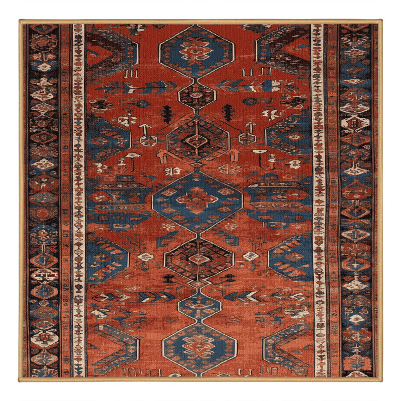 Tapis brun lavable à la machine, Carré 8 pi