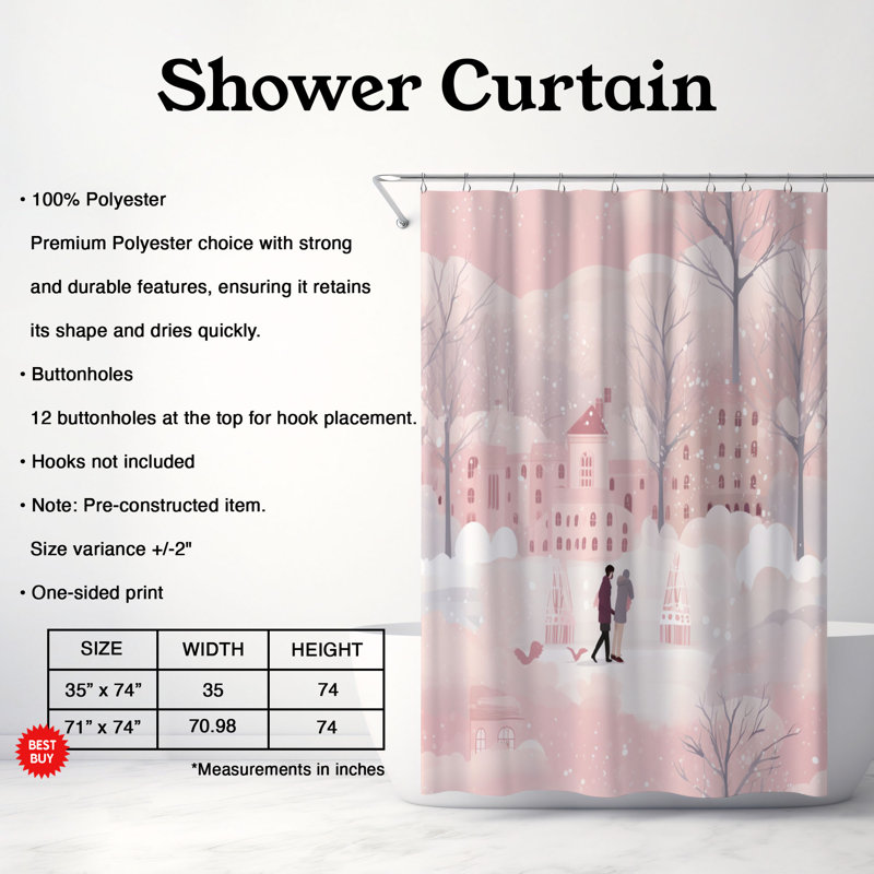 Cute Hearts - Premium Shower Curtain 89, 74"H x 71"W