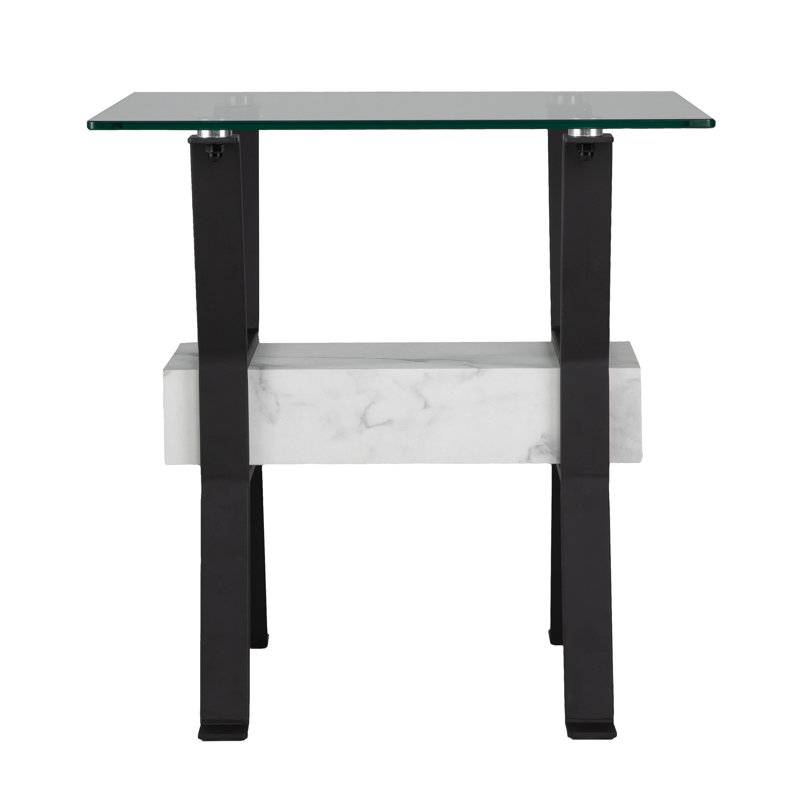 Darvette 19.75'' tall Glass End Table