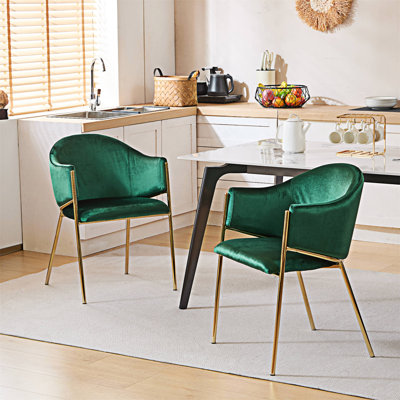Chaise rembourrée avec accoudoirs (ensemble de 2)