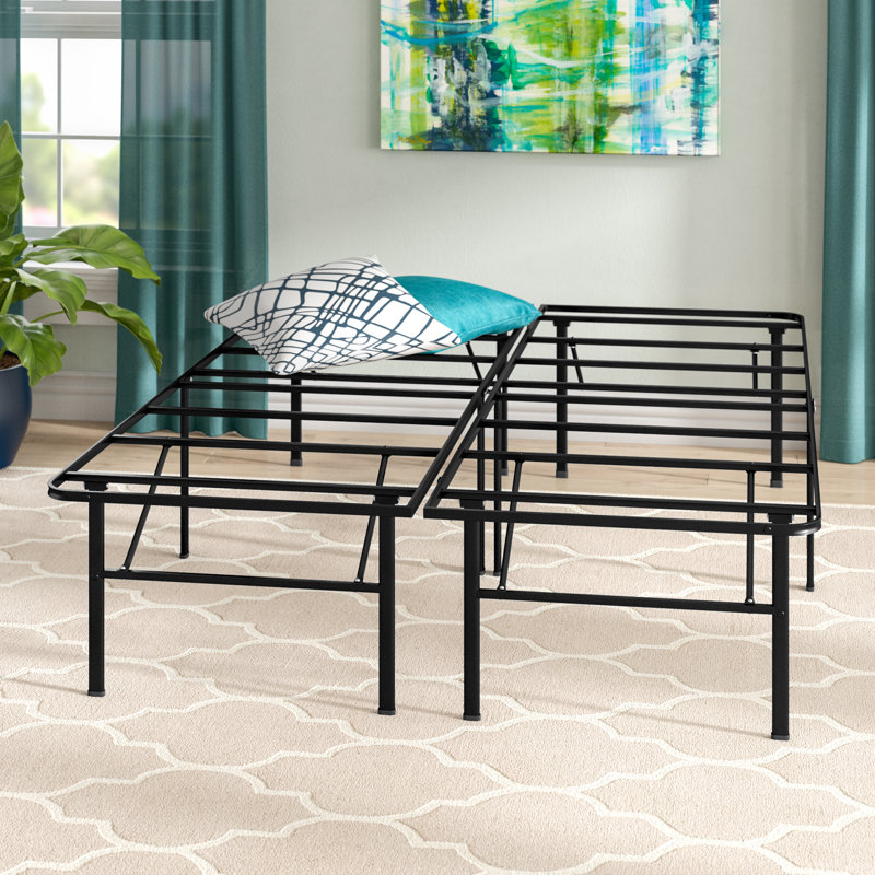 Boyd 18" Black Metal Full Platform Bed Frame with Storage