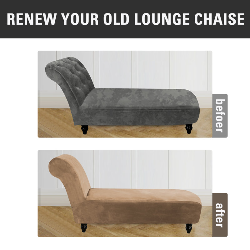 Housse pour chaise longue à coussins carrés / rectangulaires, Velours brun