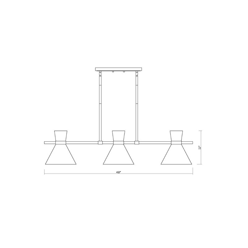 Endicott 6 - Light Cluster Pendant, Heritage Brass