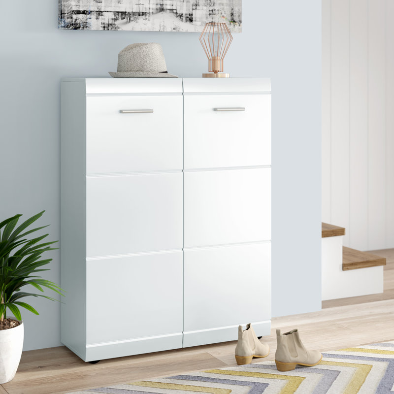 Garcia 24 Pair Shoe Storage Cabinet, White