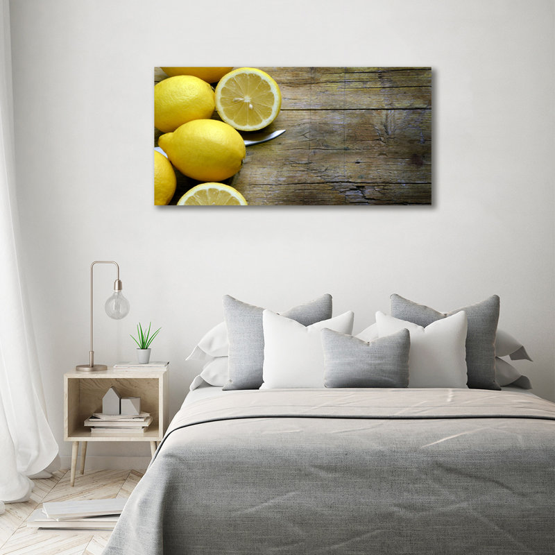 Lemons on the Wood 1 Piece Wall Art on Canvas