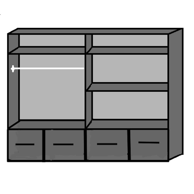 Alka 4 Door Manufactured Wood Wardrobe
