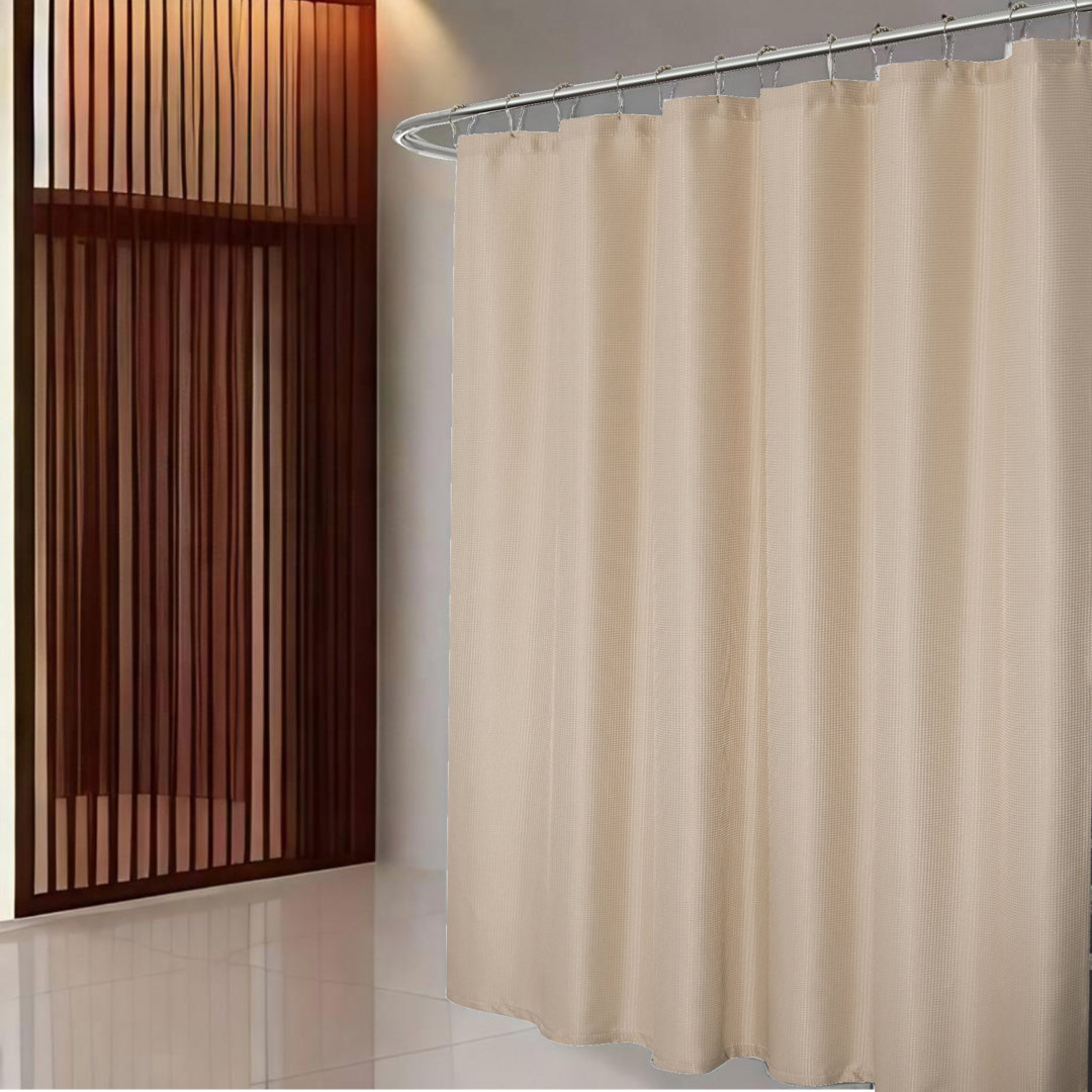 Bunkerville Solid Waffle Weave Textured Shower Curtain Eider & Ivory™