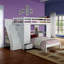 Lit mezzanine double blanc avec rangement