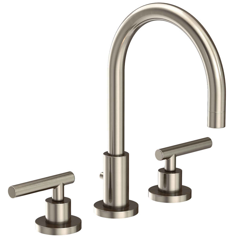 East Linear Widespread Bathroom Faucet with Drain Assembly, Antique Nickel