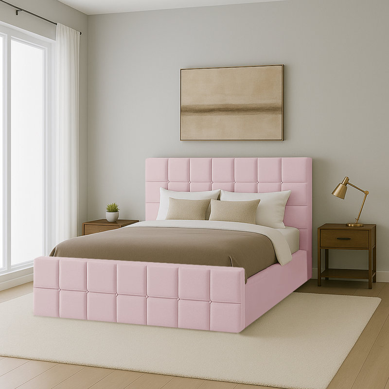 Tolya Storage Bed, Pink, Small Double (4')