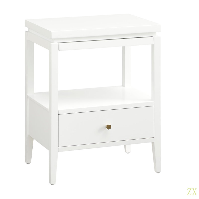 Table de chevet 1 tiroir Olana, Blanc