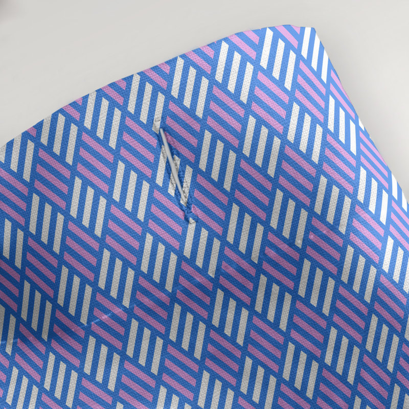 Rideau de douche simple à motif de losanges classiques, Bleu / Mauve