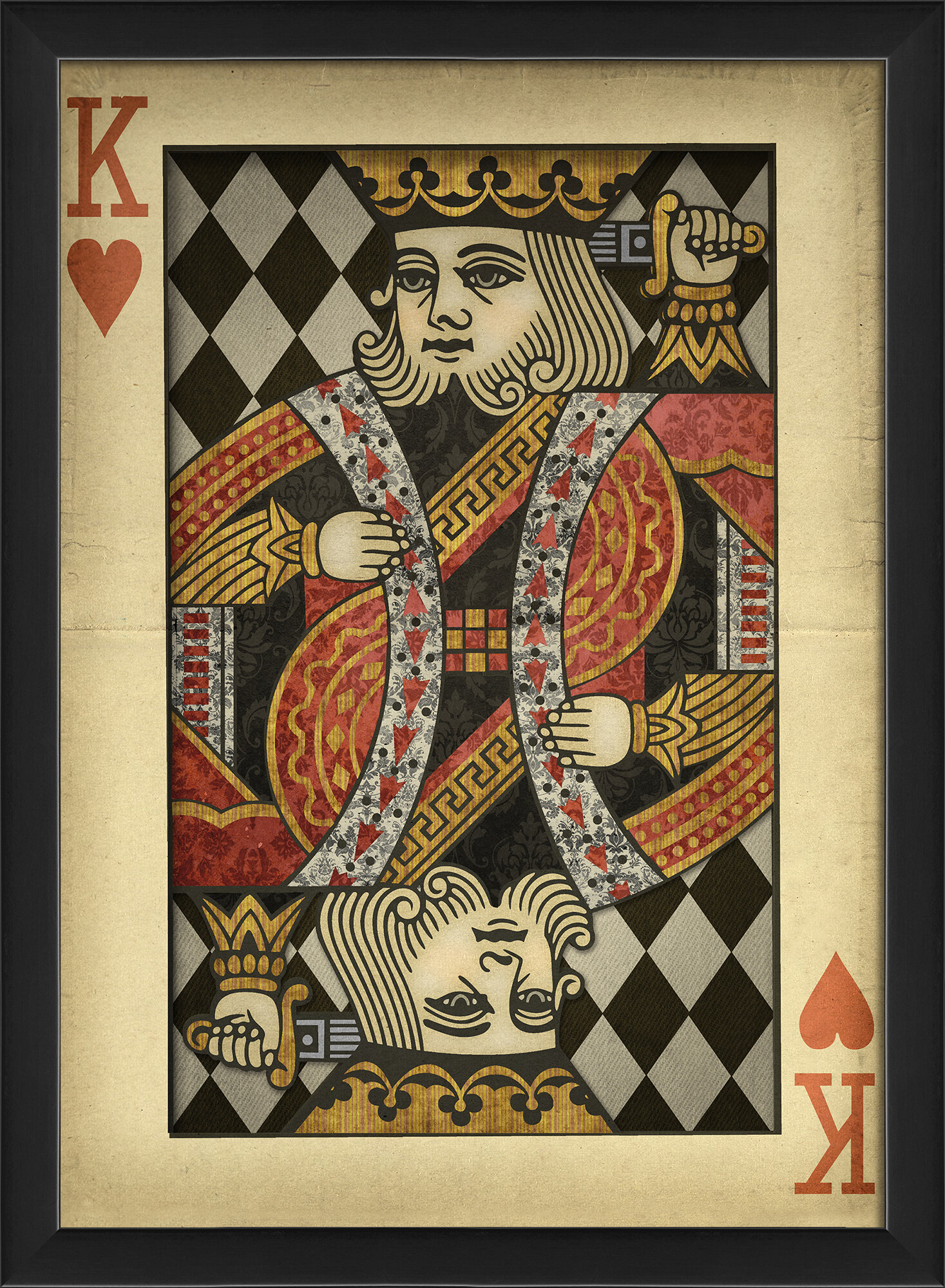 Williston Forge King Of Hearts Framed On Paper by The Artwork Factory Print   Reviews Wayfair