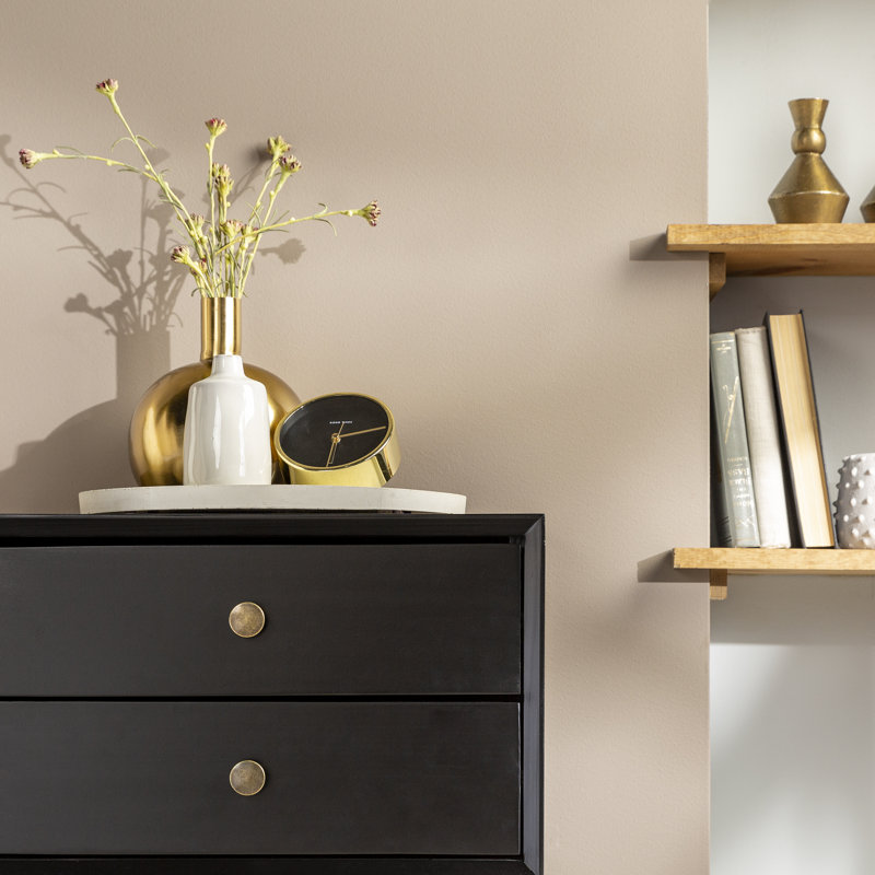 Gertz 2-Drawer Solid Wood Nightstand, Black