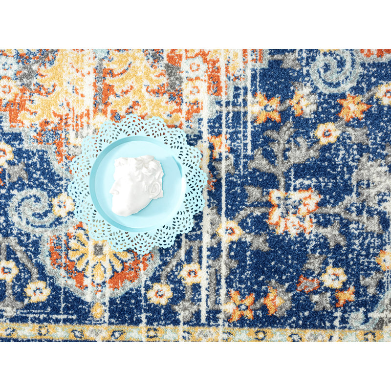 Tapis traditionnel multicolore CAS320A, Rectangle 7 pi 9 po x 10 pi 2 po
