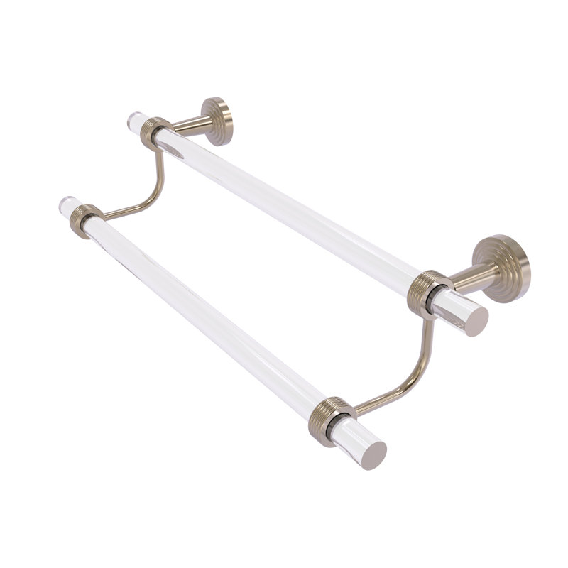 Double barre à serviettes murale Pacific Beach, Étain antique, H 7,785 po x l 40 po x P 5,3 po