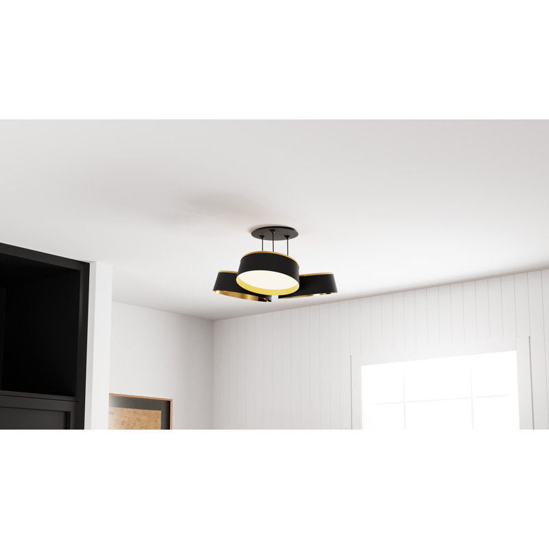 Byrnes Integrated LED Matte Black Semi-Flush Mount