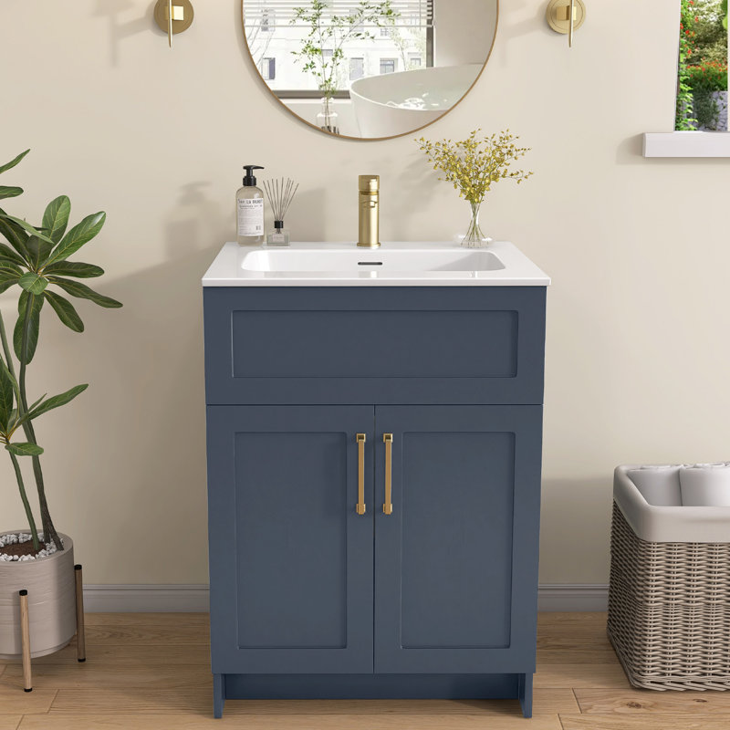 24 po X P 22 po D Comptoir de meuble-lavabo simple en marbre