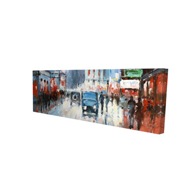 Abstrait rouge et bleu - Toile contemporaine