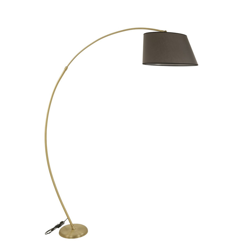 Lampe sur pied arquée 73 po Daulton, Anthracite, Or