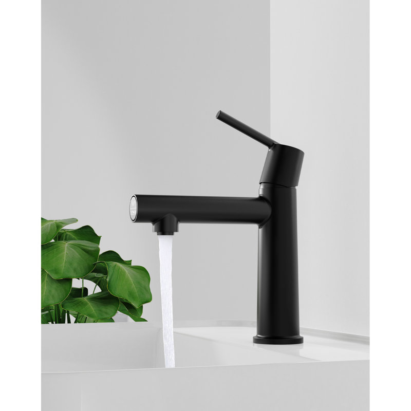 Matte Black 1 Hole Deck Mounted Bathroom Faucet, Flow & Fountain Options, Scratch, Water Conservation, Simple Installation Process Modern 1 Mounting, Toggle, Scratch-, Saving, Easy To Install