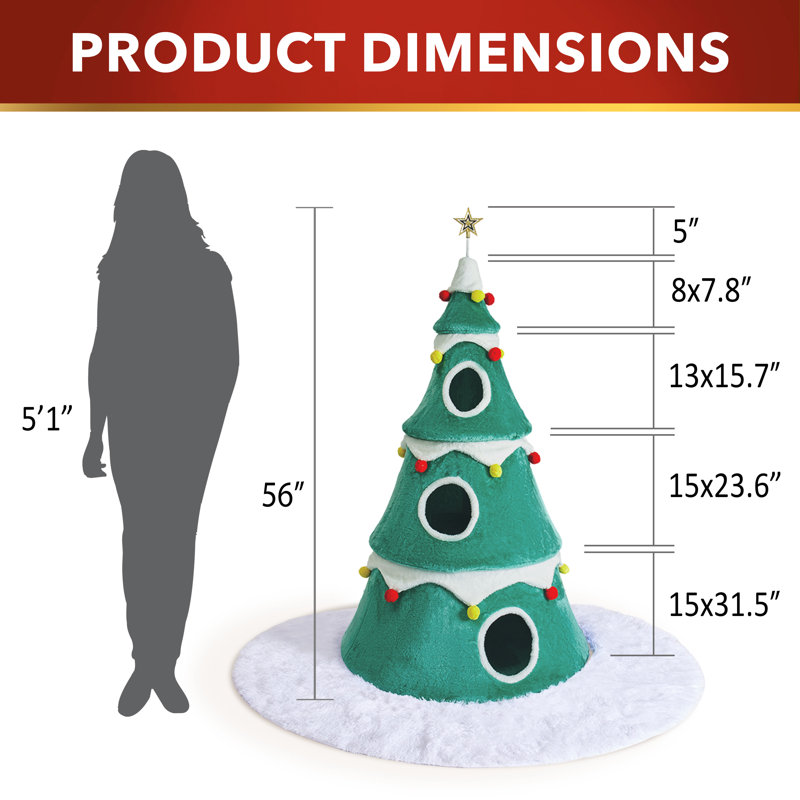 Arbre de Noël 56 po avec condos et jupe d'arbre