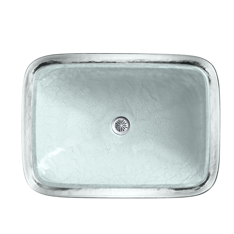 Kohler Inia, Artist Editions Rectangle Glass Wading Pool Bathroom Sink, Opaque Dew