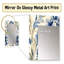 Blue Victorian Ikat Floral Harmony - Floral Mirror Wall Decor-443911211