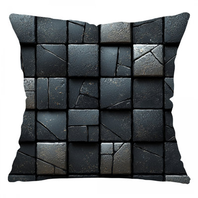 Coussin Blocks, sergé de coton géométrique