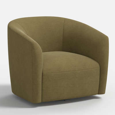 Chaise pivotante en lin olive Lana