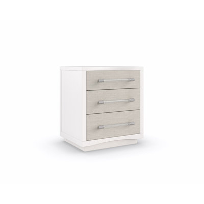 Clear 3 - Drawer Solid Wood Nightstand