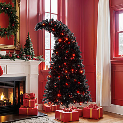 Arbre de Noël artificiel incurvé pré-éclairé