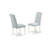 3 Piece Dining Table Set Contains a Rectangle Kitchen Table with Dropleaf and 2 Baby Blue Linen Fabric Parson Dining Room Chairs, Linen White-1424281425-1412822555-1412822559