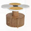 Table d'appoint unique à trèfle à quatre feuilles pour le salon, la chambre à coucher et les petits espaces - Table d'appoint avec base en bois et rangement