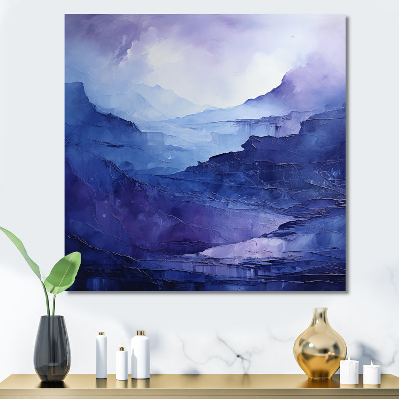 Indigo Dreams I - Paysage abstrait, reproduction d'art sur toile, H 36 po x l 36 po x P 1,5 po, Toile tendue