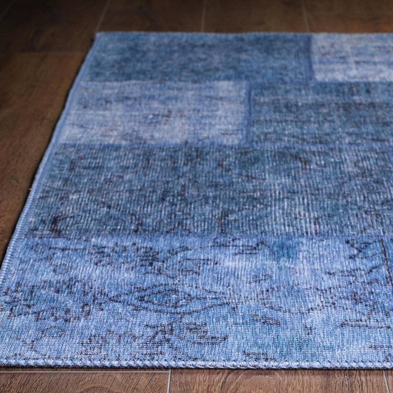 Tapis luxueux lavable à la machine, 4,9 x 7,5 pieds, 100% polyester, 1850 g / m², hauteur des poils: 0,2 pouce | Envers écologique en polyester recyclé | Parfait pour le salon et la chambre à coucher, conception douce et durable