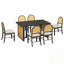 Ensemble de table de salle à manger 7 pièces avec 6 chaises en rotin-562003373