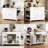 White Kitchen Island With Internal Trash Storage, 10 Capacity, 5 Movement, 3 Drawers Cart Can Compartment, Power Outlet, Drawers, Open Side Shelves, Finish-404005792