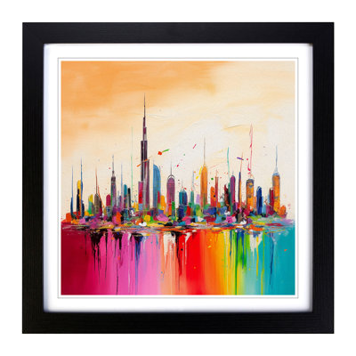 City Of Dubai Colour Field - Framed Print