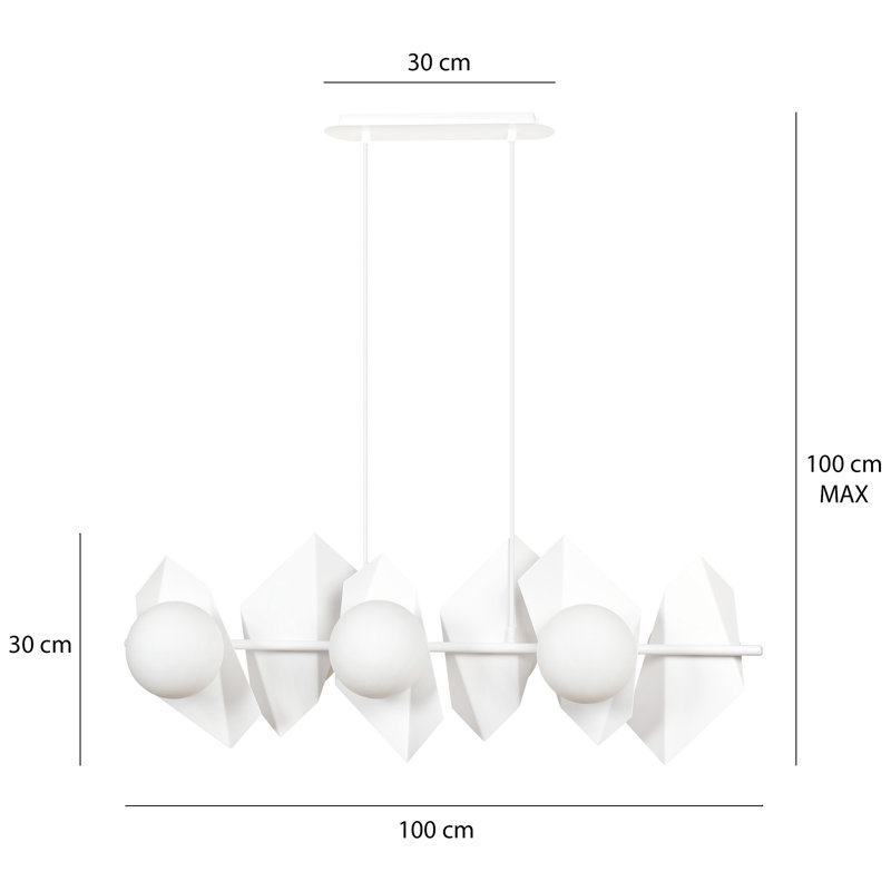 Anna-Lisa 6 - Light Kitchen Island Pendant, White