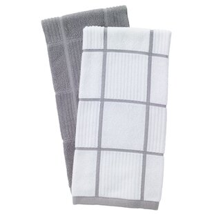 All-Clad Textiles 100-percent Cotton Checked Kitchen Towel, Pewter